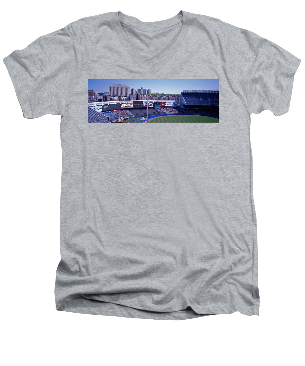 Photography Men's V-Neck T-Shirt featuring the photograph Yankee Stadium Ny Usa by Panoramic Images