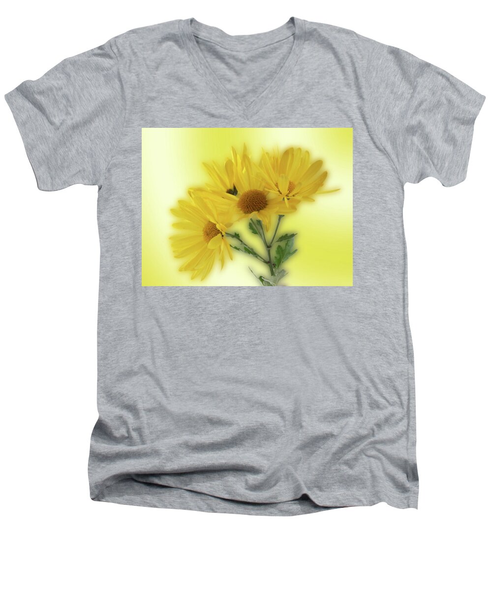 Yellow Men's V-Neck T-Shirt featuring the photograph Yellow by Ron Roberts