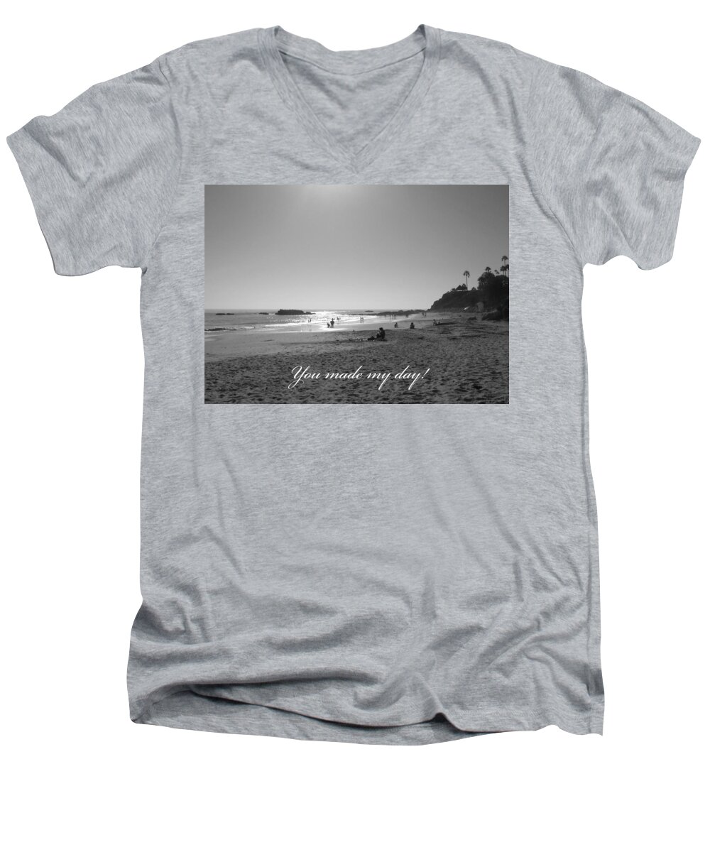 Greeting Card Men's V-Neck T-Shirt featuring the photograph You Made My Day by Connie Fox