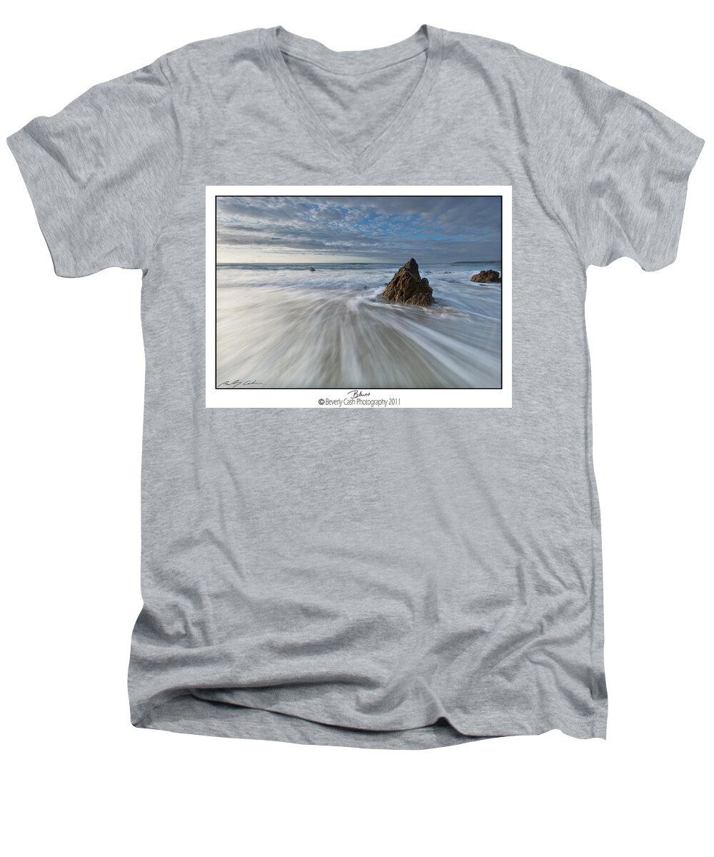 Seascape Men's V-Neck T-Shirt featuring the photograph Blues by B Cash