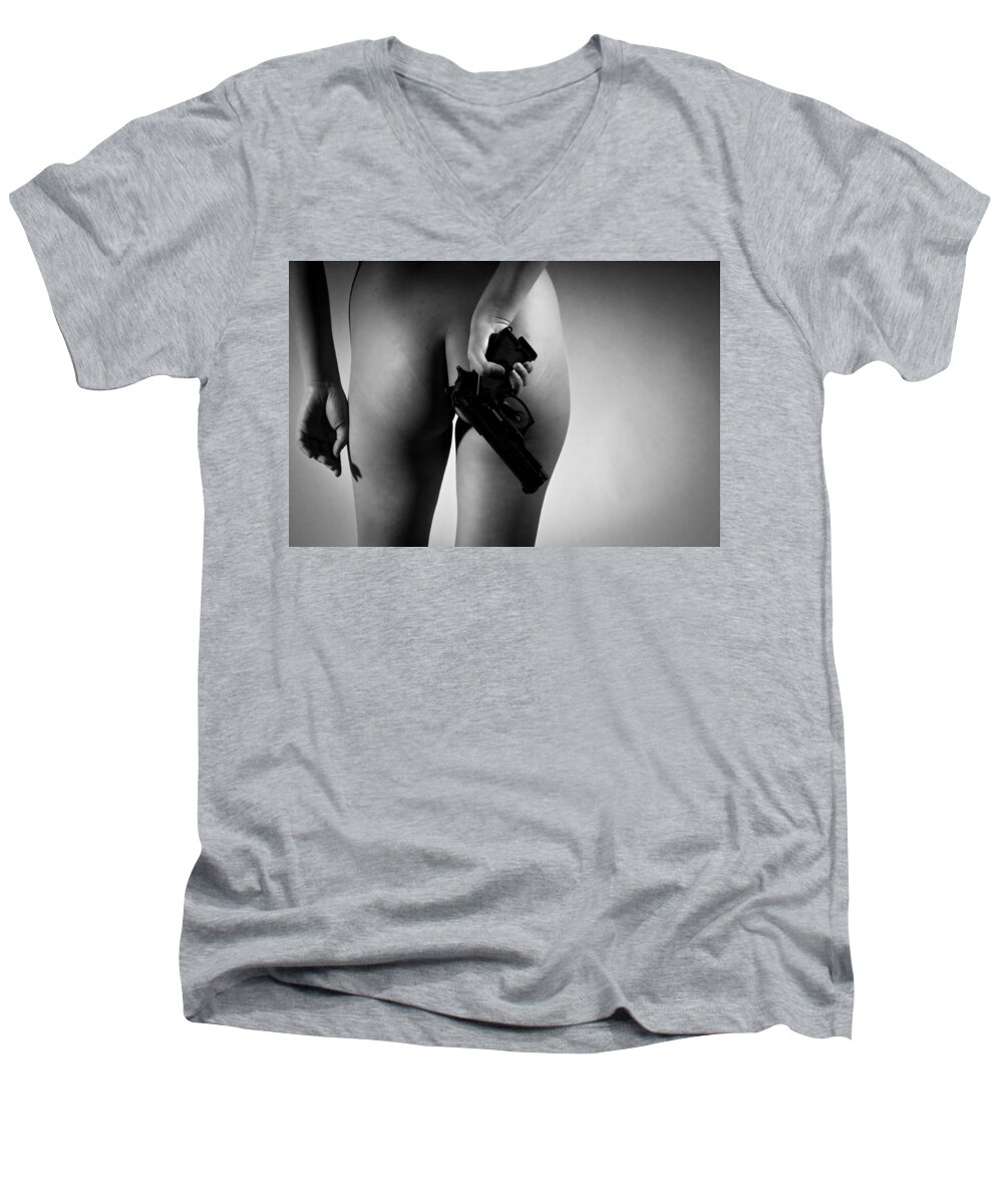 Famale Men's V-Neck T-Shirt featuring the photograph Cold steel #1 by Nathan Wright