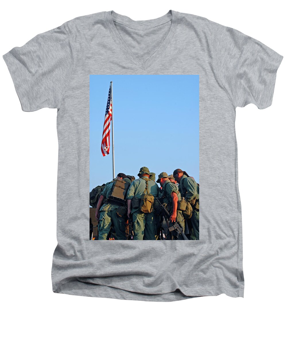 Veterans Men's V-Neck T-Shirt featuring the photograph Veterans Remember #2 by Carolyn Marshall