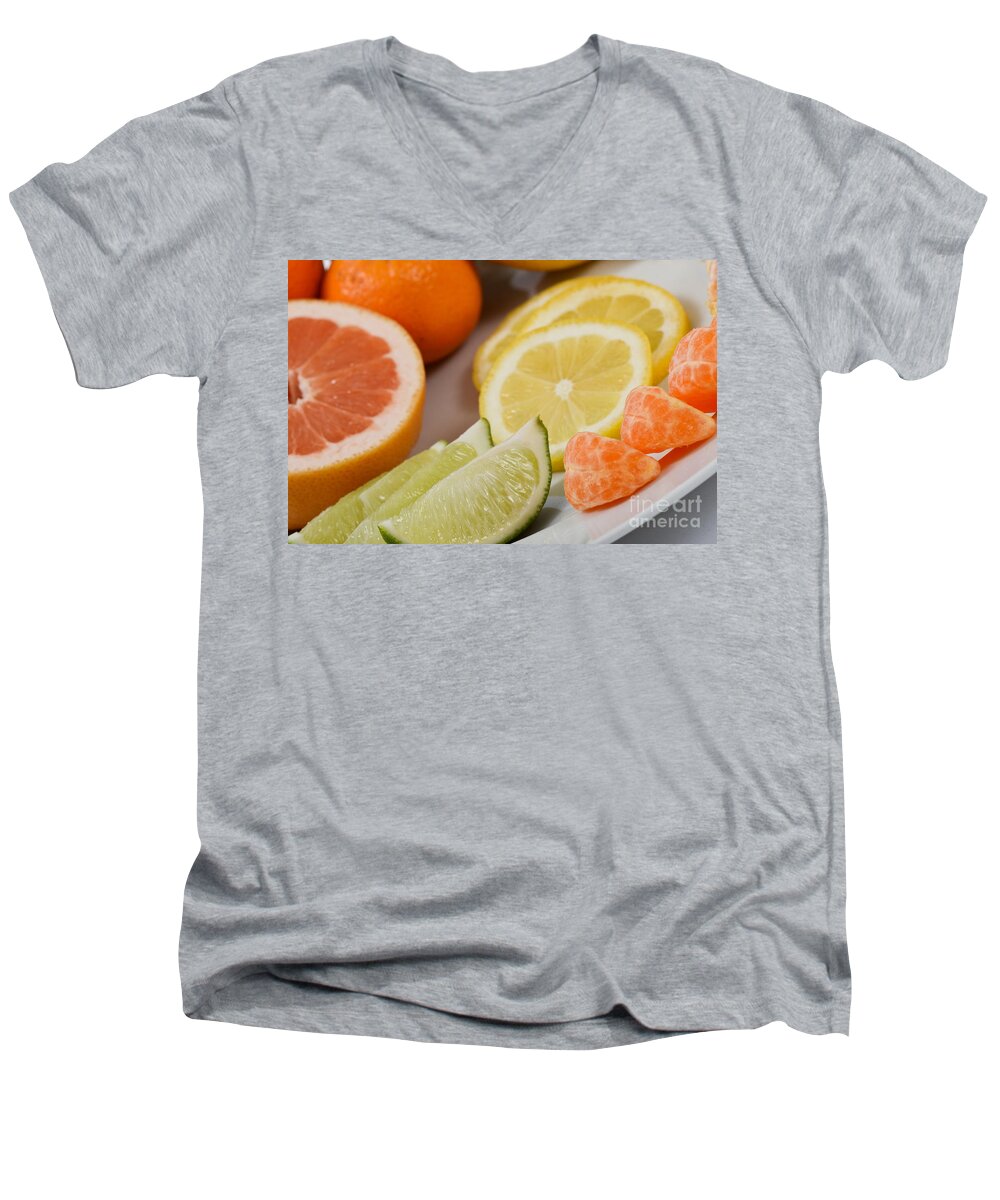 Acidic Men's V-Neck T-Shirt featuring the photograph Citrus Fruit #2 by Photo Researchers, Inc.