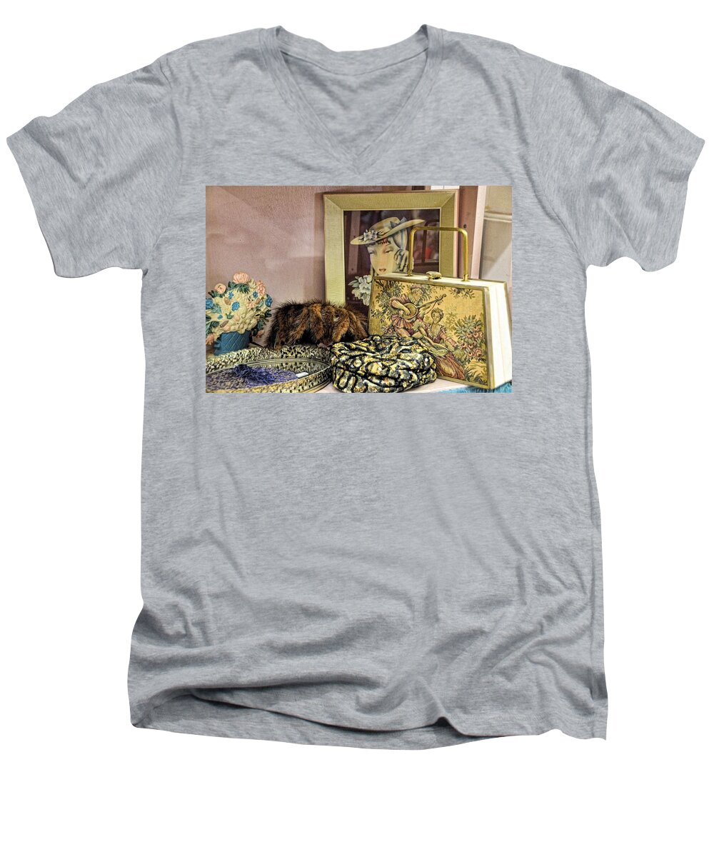 Still Life Men's V-Neck T-Shirt featuring the photograph A Little Romance II by Jan Amiss Photography