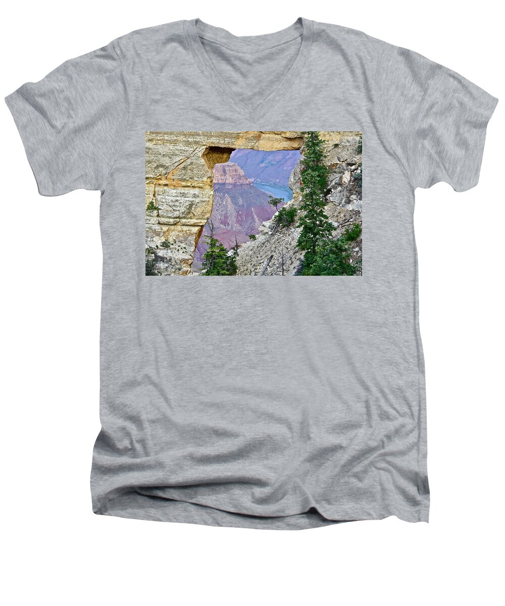 Grand Canyon Men's V-Neck T-Shirt featuring the photograph Angel's Window Four by Diana Hatcher