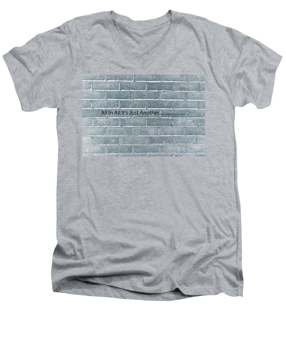 Pink Floyd Men's V-Neck T-Shirt featuring the digital art Another Brick by David Pyatt
