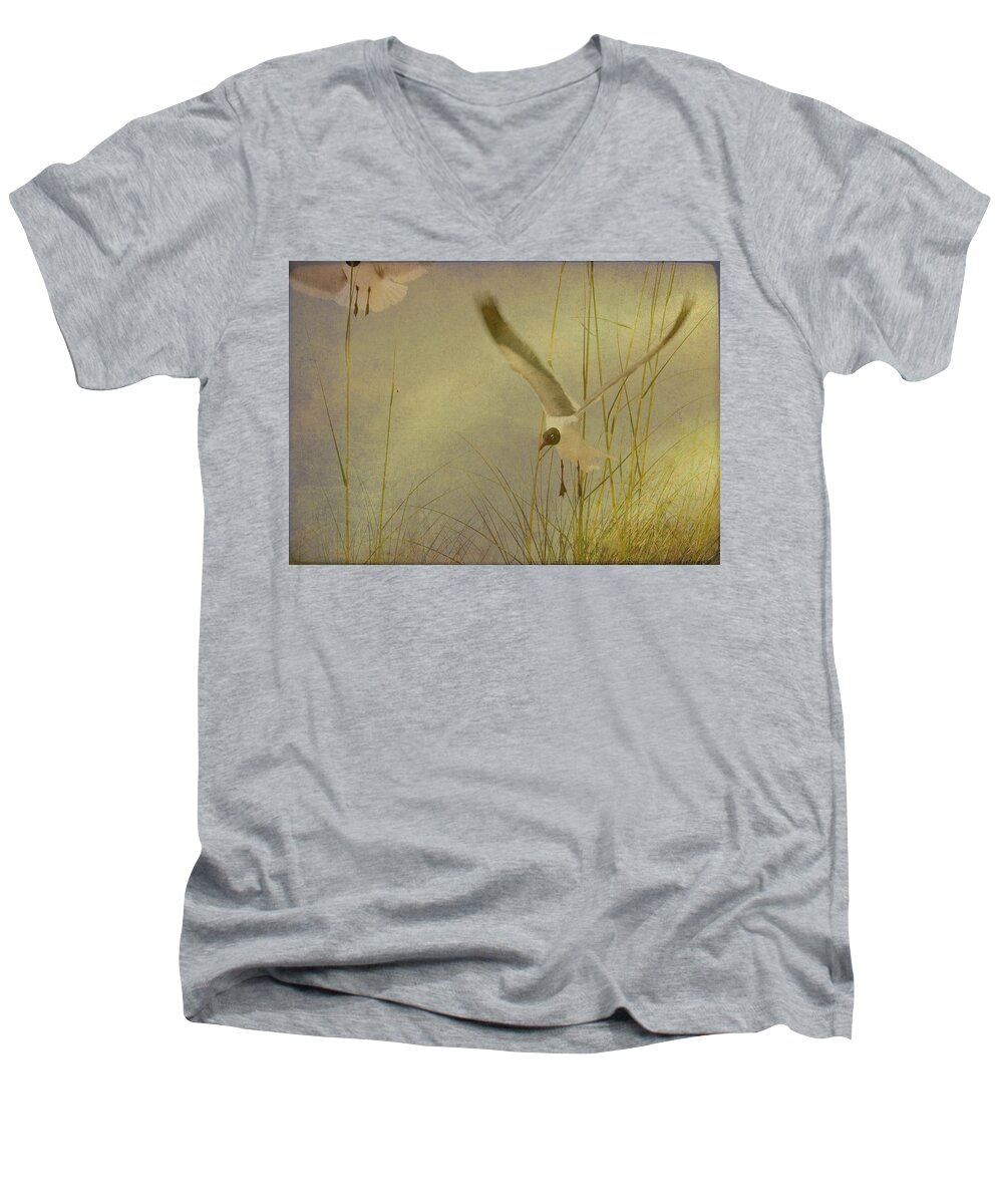 Birds Men's V-Neck T-Shirt featuring the photograph Contemplative Dream by Jan Amiss Photography