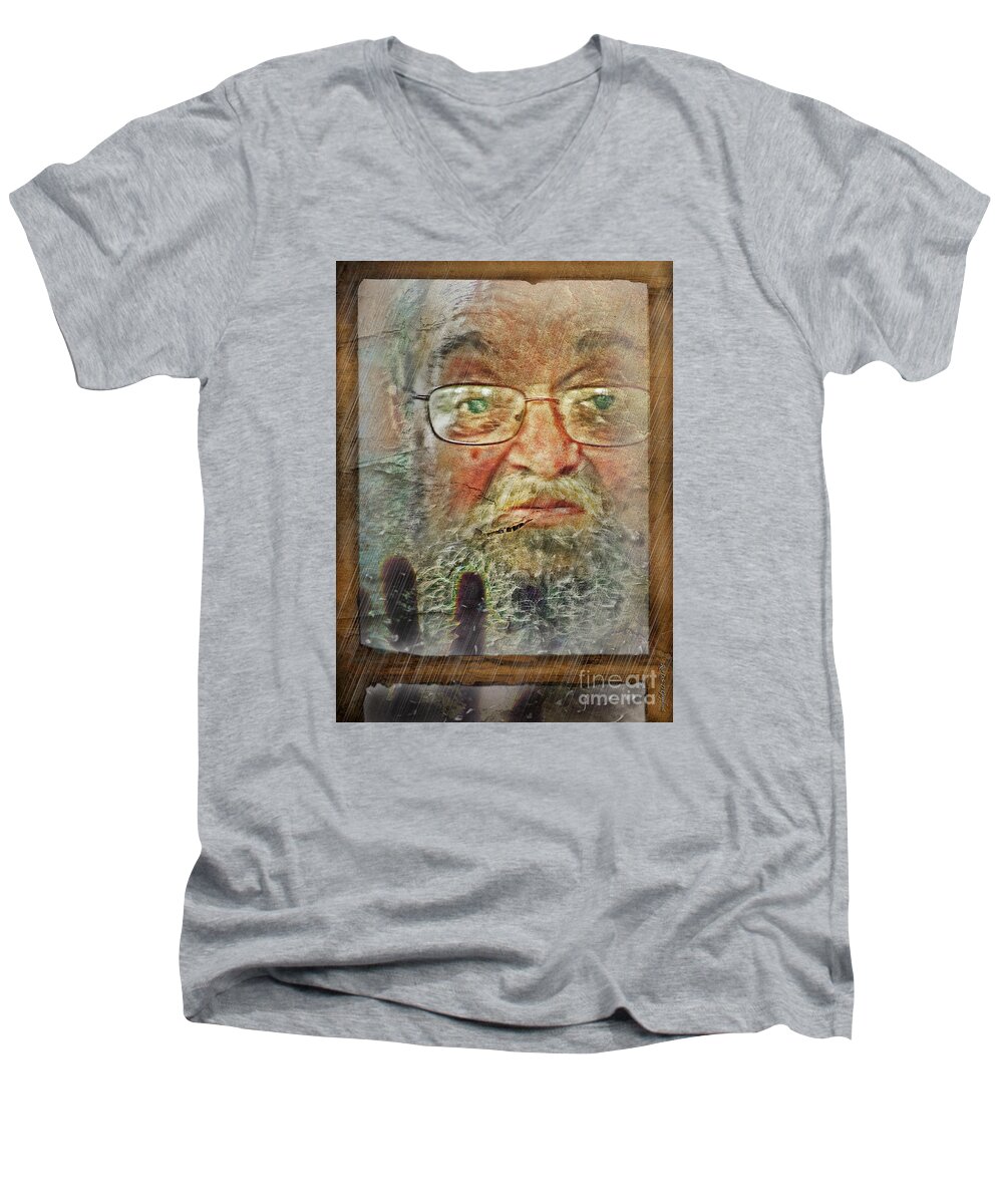 Digital Art Men's V-Neck T-Shirt featuring the digital art Don't You See Me? I'm Here. . by Rhonda Strickland
