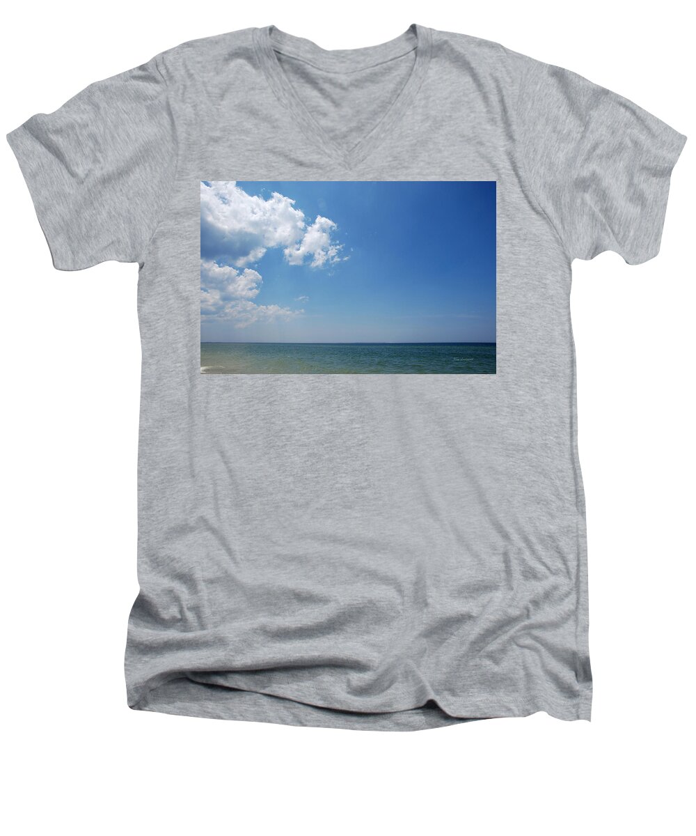 Mexico Beach Men's V-Neck T-Shirt featuring the photograph Gulf Sky by Kay Lovingood