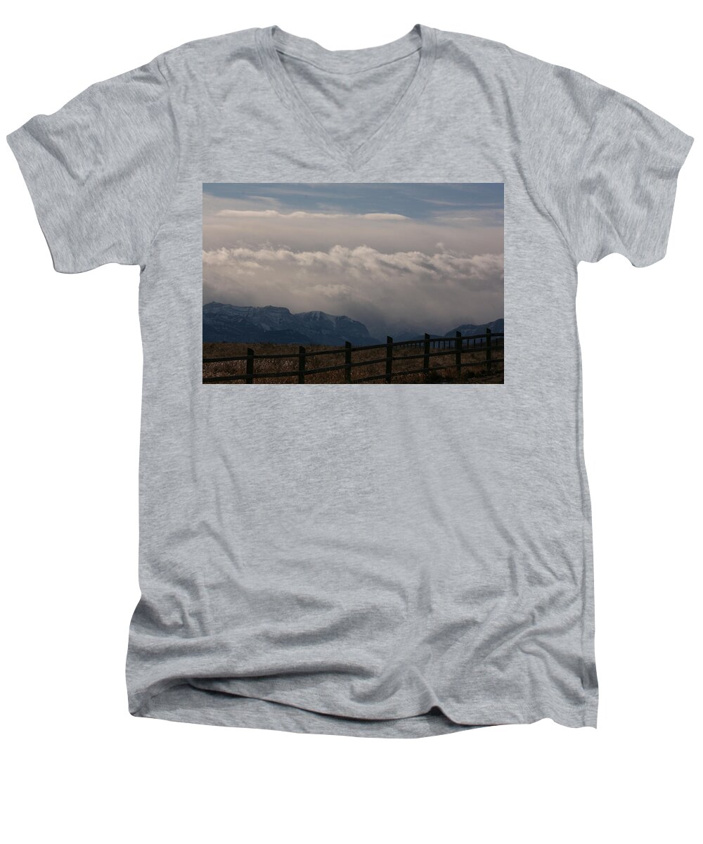 Mountain Men's V-Neck T-Shirt featuring the photograph Mountain Estate by Andrea Lawrence