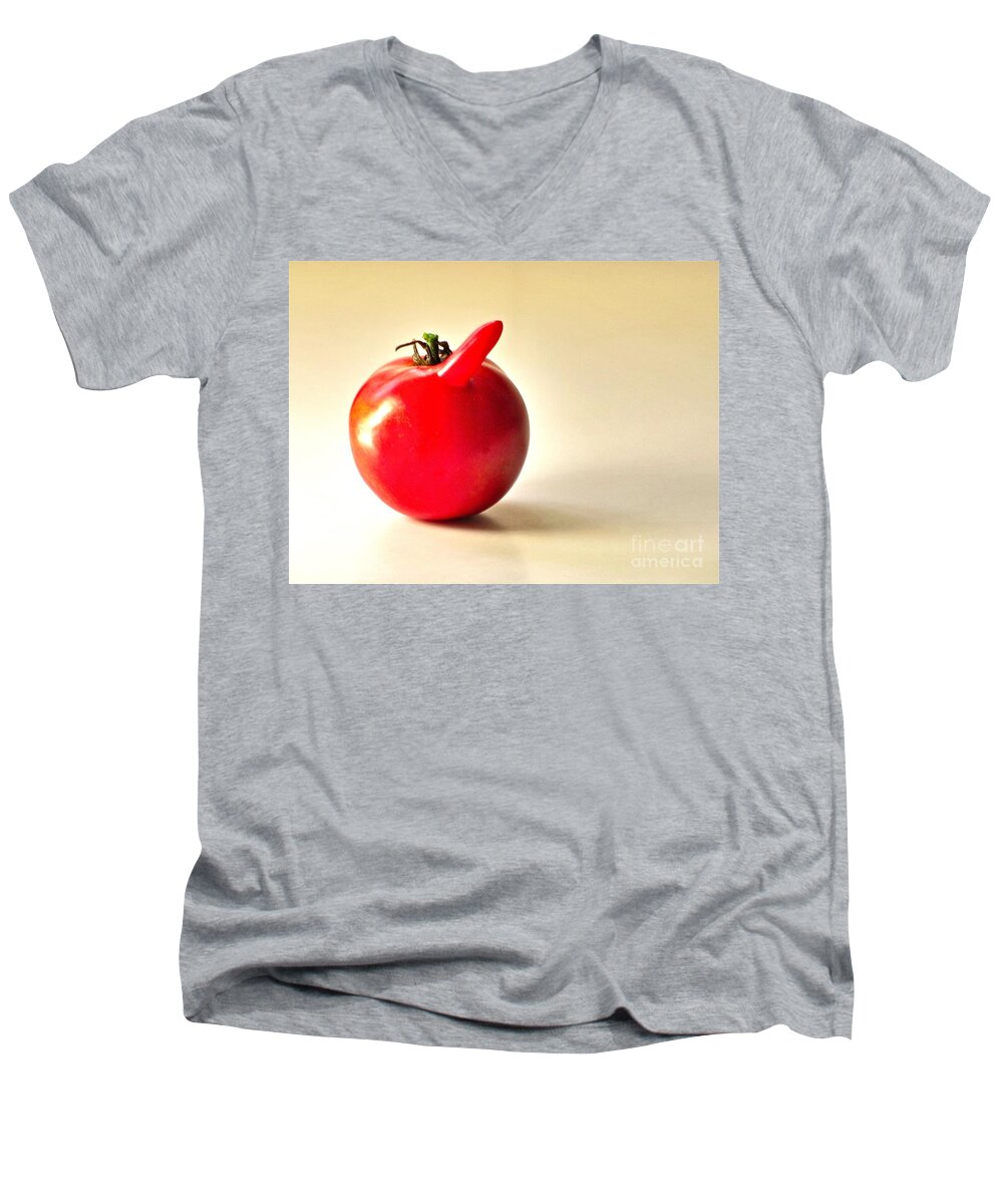 Garden Men's V-Neck T-Shirt featuring the photograph Saucy tomato by Sean Griffin