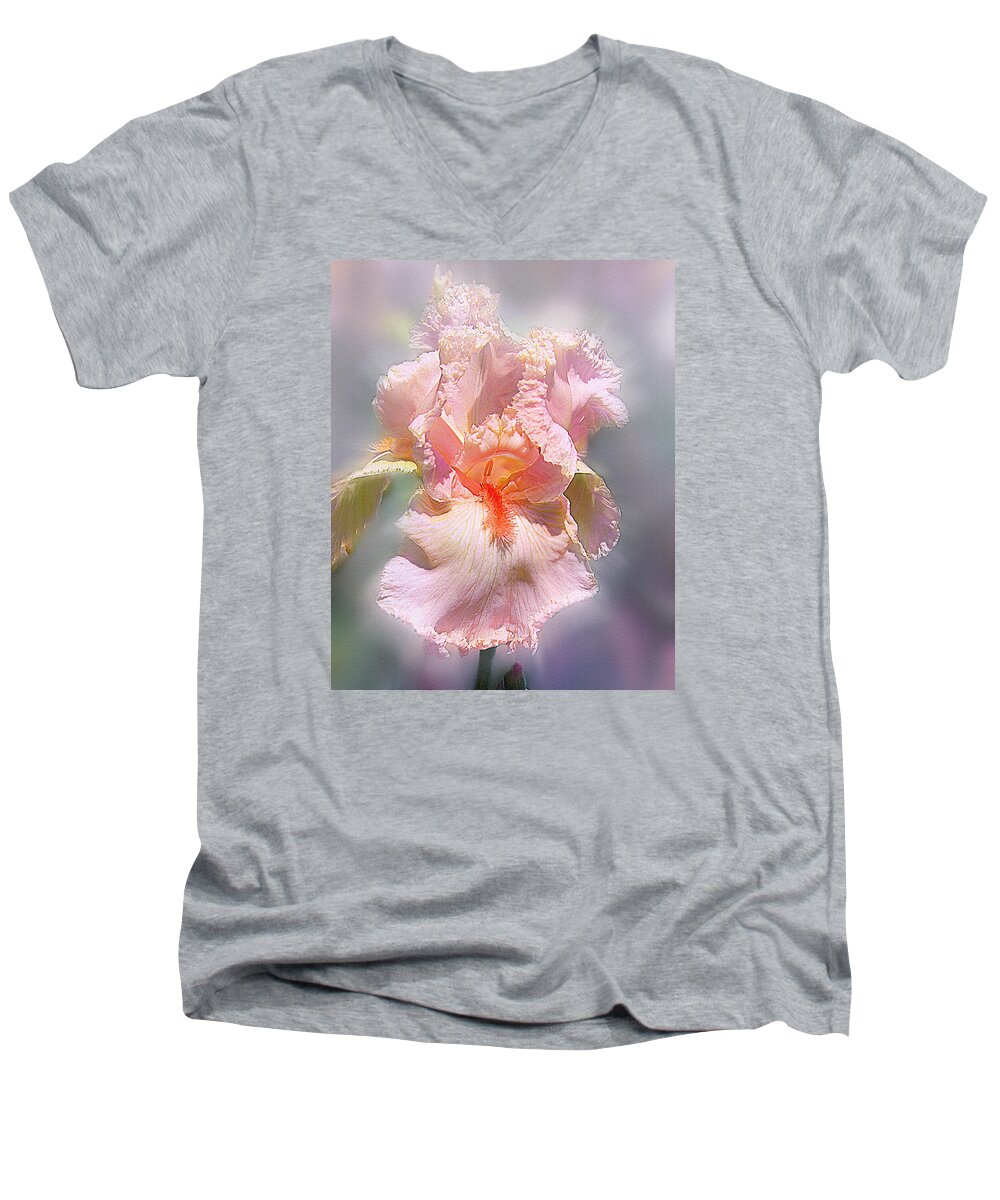 Iris Men's V-Neck T-Shirt featuring the digital art Sunshine Bliss by Mary Almond
