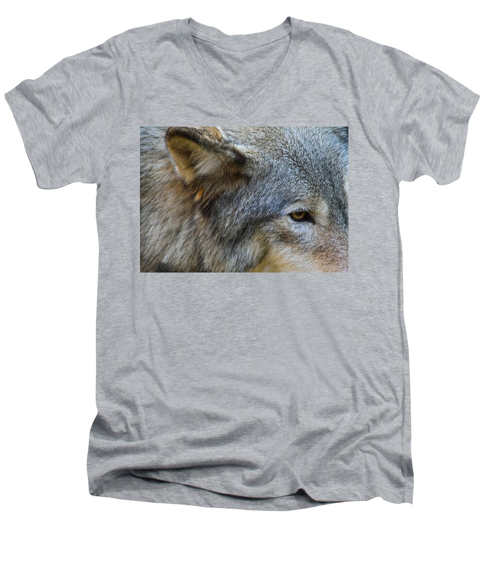 Fur Men's V-Neck T-Shirt featuring the photograph Two Pieces of Hunters Three by Laddie Halupa