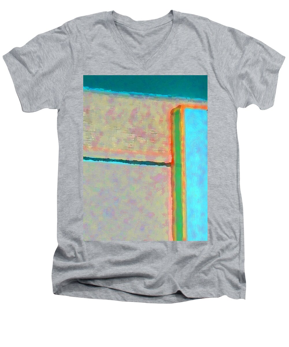 Abstract Men's V-Neck T-Shirt featuring the digital art Up and Over by Richard Laeton
