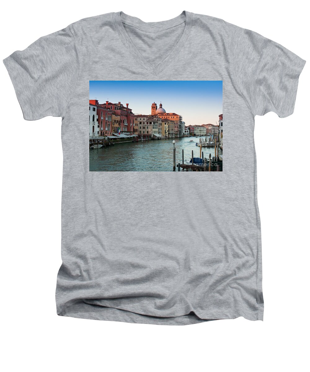 2011 Men's V-Neck T-Shirt featuring the photograph Venice Grand Canal by Andrew Michael