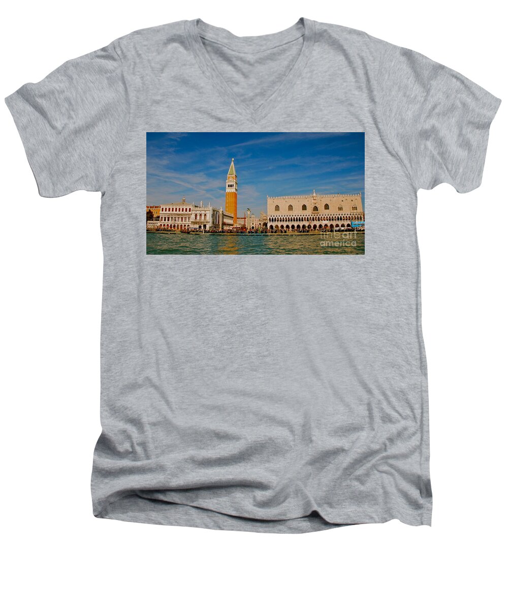 Venice Men's V-Neck T-Shirt featuring the photograph Venice's Front Door by Eric Tressler