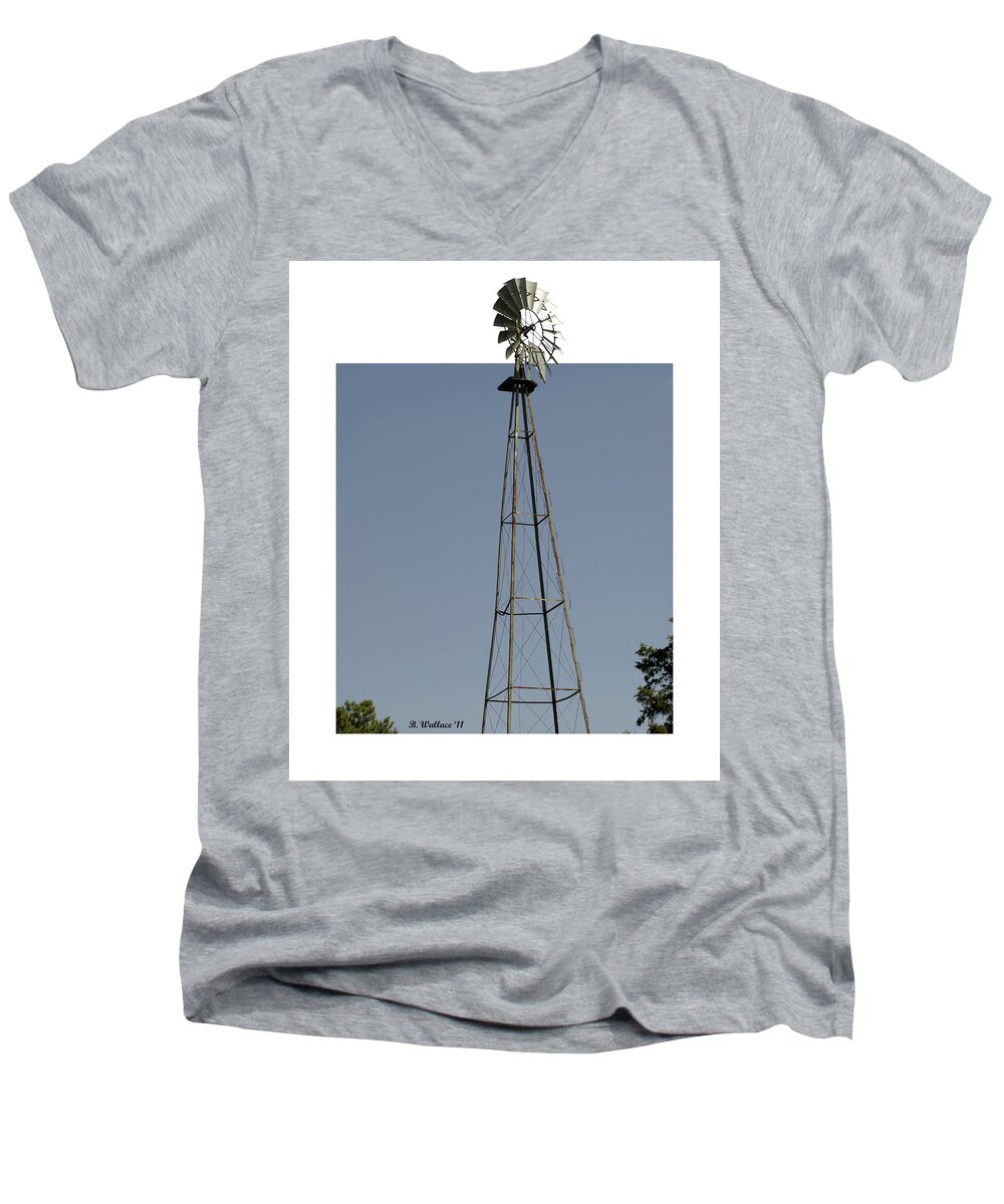 2d Men's V-Neck T-Shirt featuring the photograph Windmill by Brian Wallace