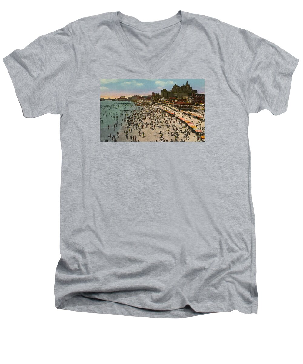 Atlantic City Men's V-Neck T-Shirt featuring the photograph Atlantic City Spectacle by Unknown