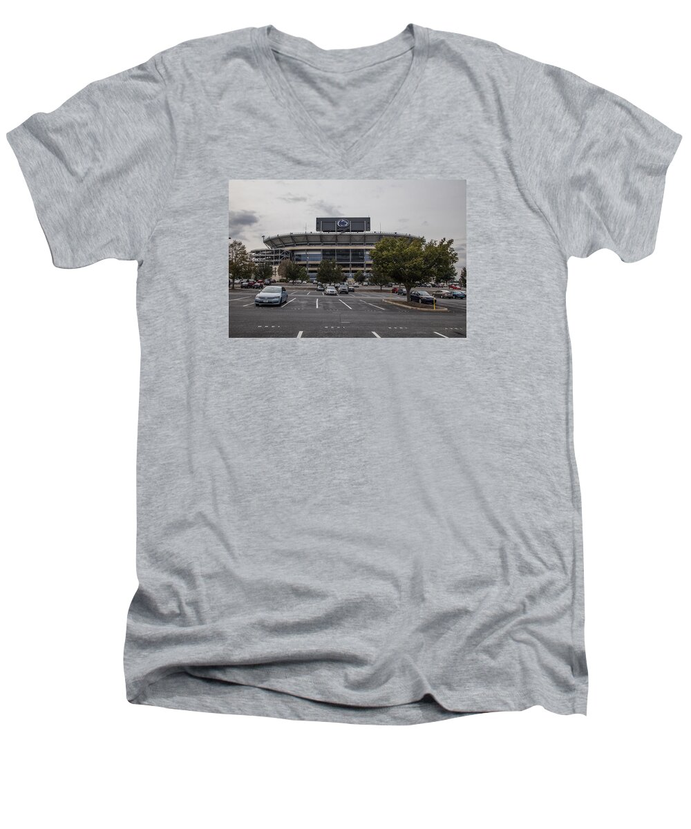 Penn State Men's V-Neck T-Shirt featuring the photograph Beaver Stadium Penn State #1 by John McGraw