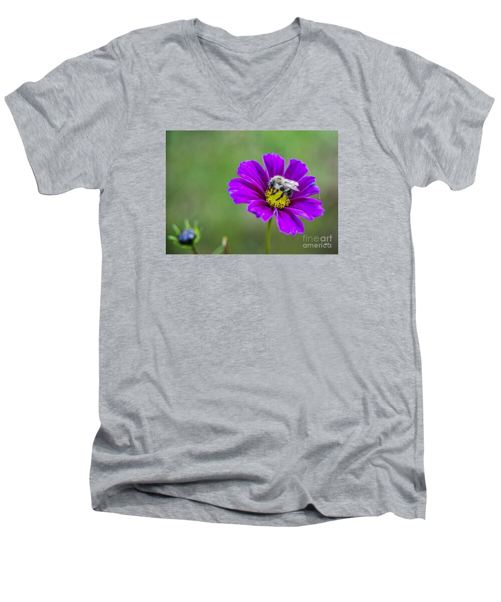 Bee Men's V-Neck T-Shirt featuring the photograph Bee #2 by Alana Ranney