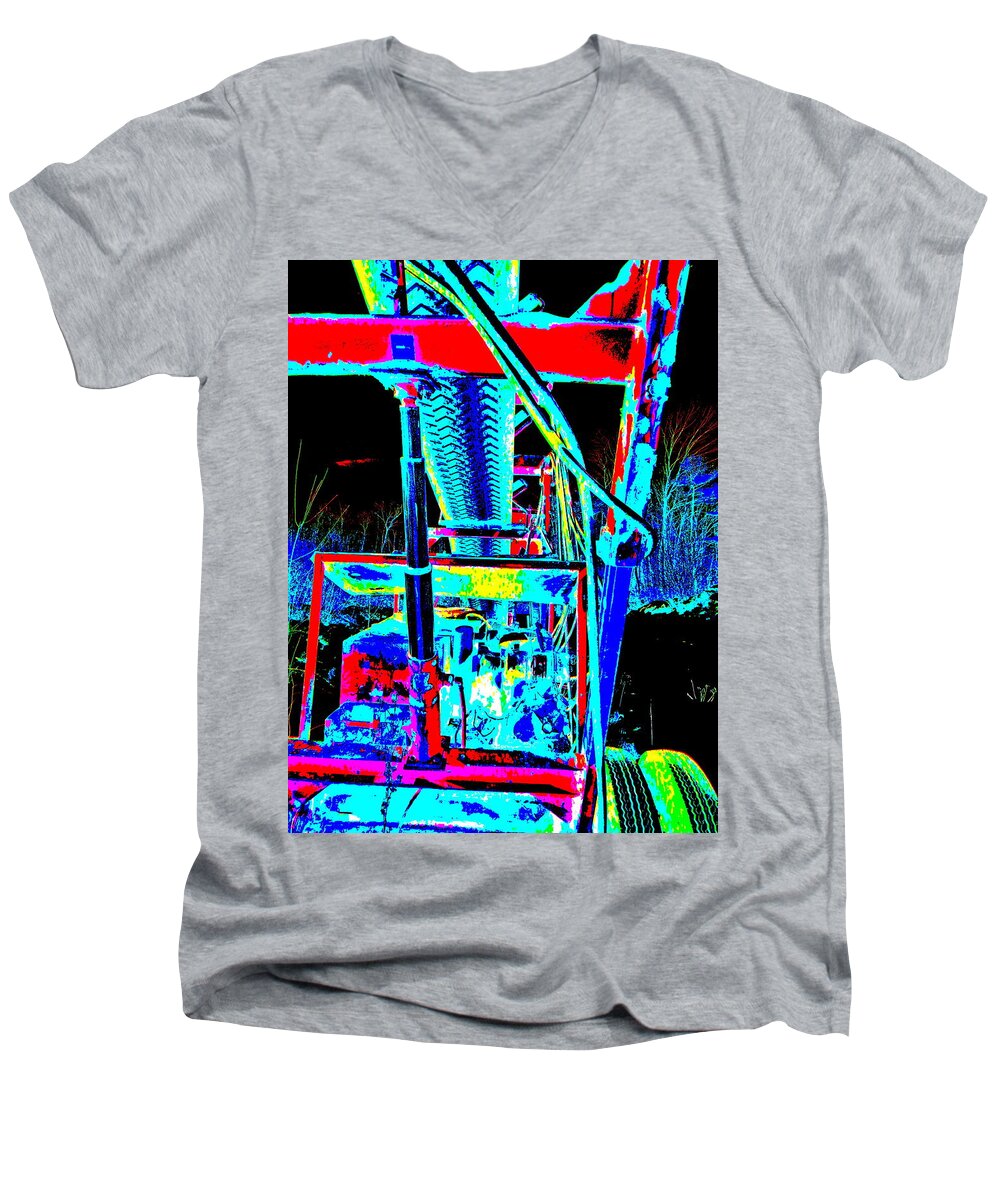 Abstract Men's V-Neck T-Shirt featuring the photograph Feb 2016 35 by George Ramos