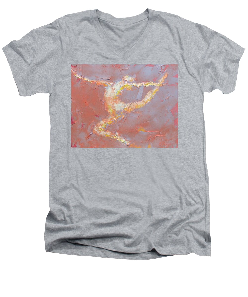 Dance Men's V-Neck T-Shirt featuring the painting Flight Of Fancy #1 by Emily Page