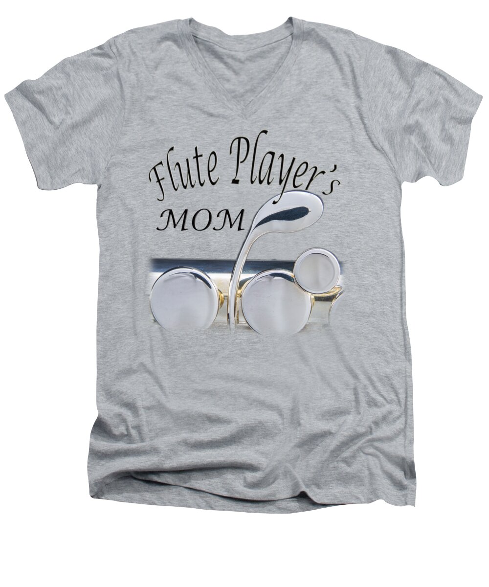 Flute Players Mom Men's V-Neck T-Shirt featuring the photograph Flute Players MOM #1 by M K Miller