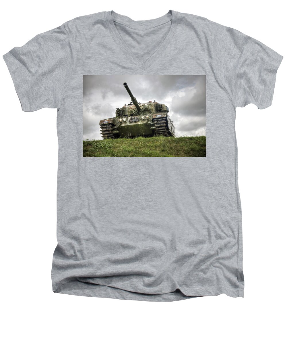 Tank Men's V-Neck T-Shirt featuring the photograph Tank by Gouzel -