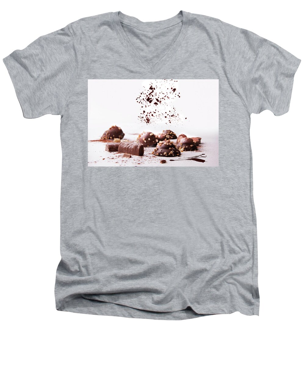 Swets Men's V-Neck T-Shirt featuring the photograph Pralines #1 by Christine Sponchia