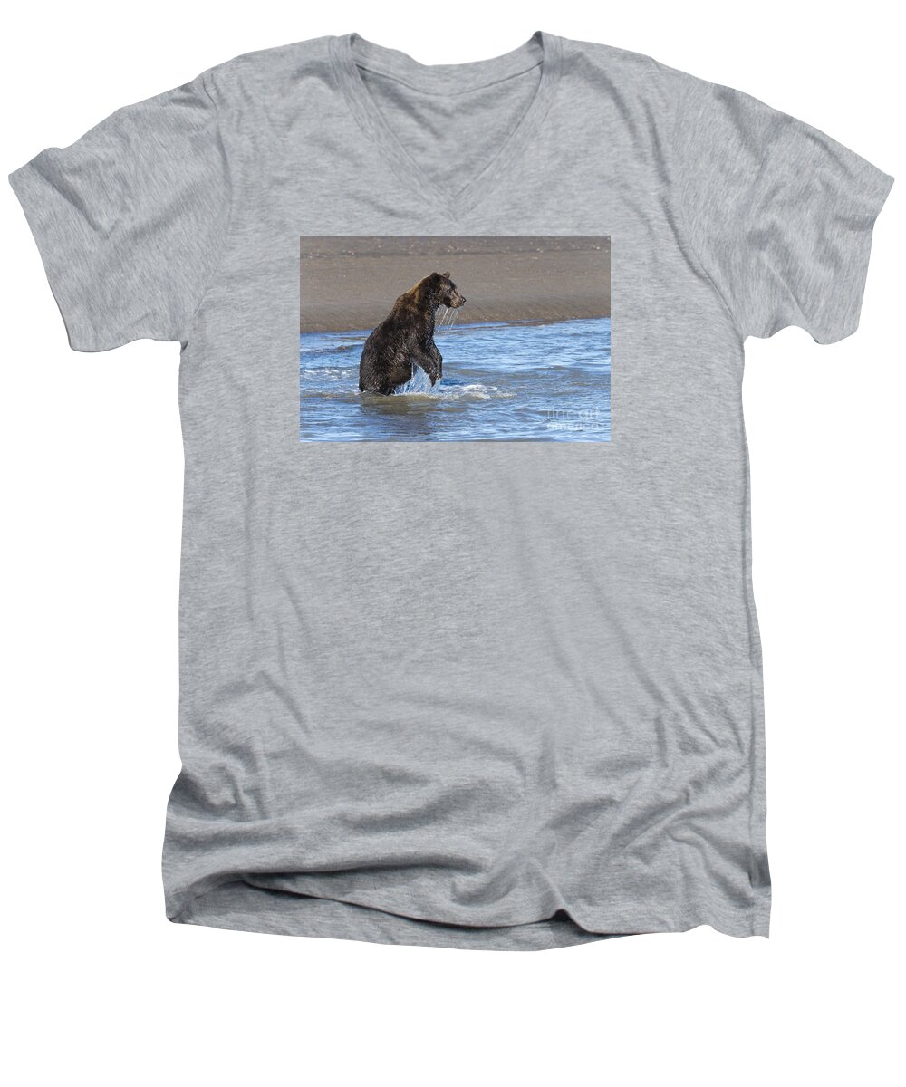 Animals Men's V-Neck T-Shirt featuring the photograph Ready, Set, Go #1 by Sandra Bronstein