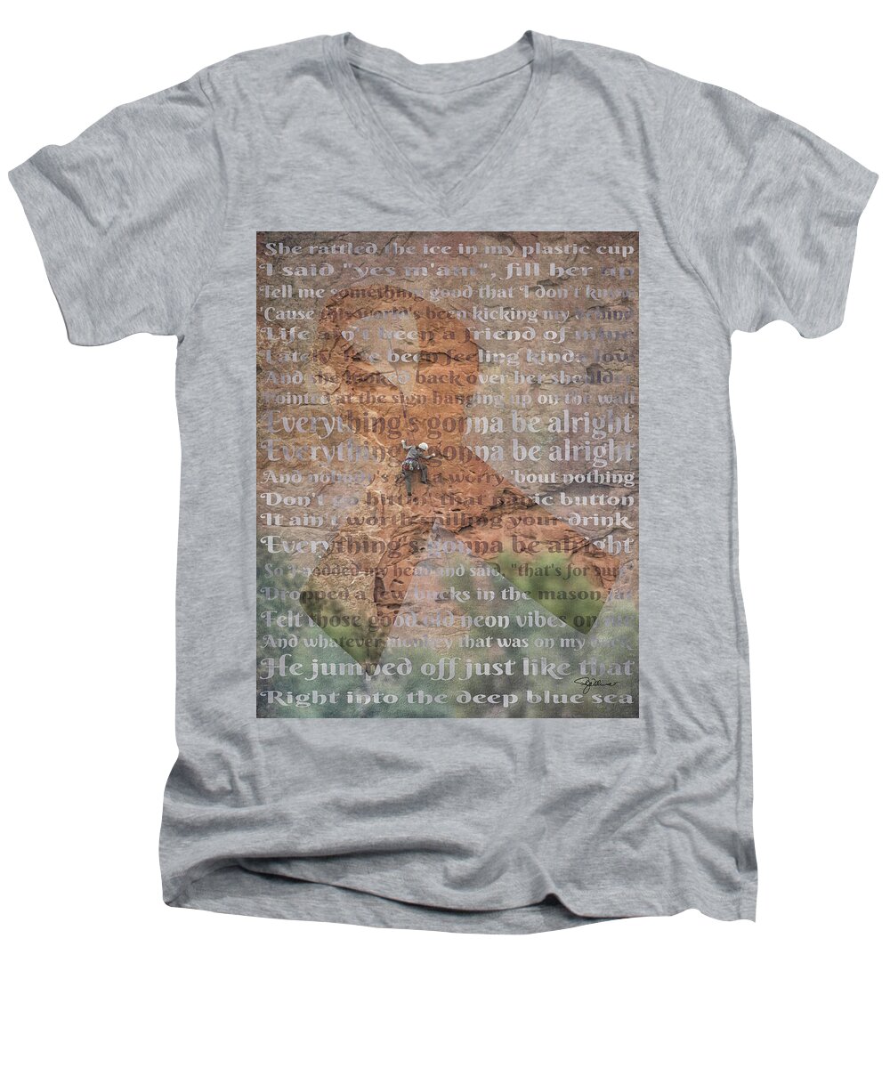 Hope Men's V-Neck T-Shirt featuring the photograph 11059 Everything Will Be Alright by Pamela Williams