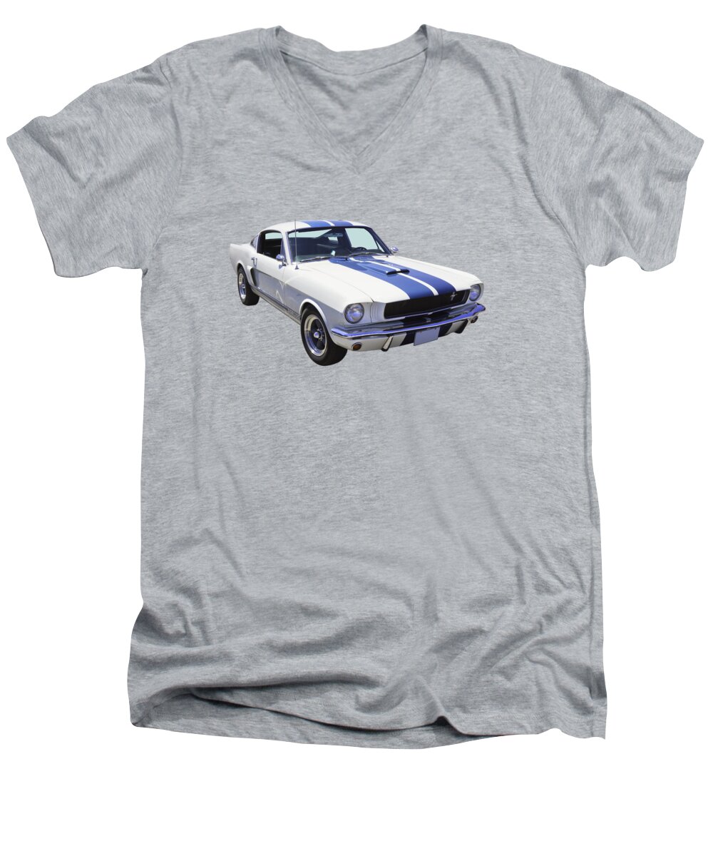 Car Men's V-Neck T-Shirt featuring the photograph 1965 GT350 Mustang Muscle Car by Keith Webber Jr