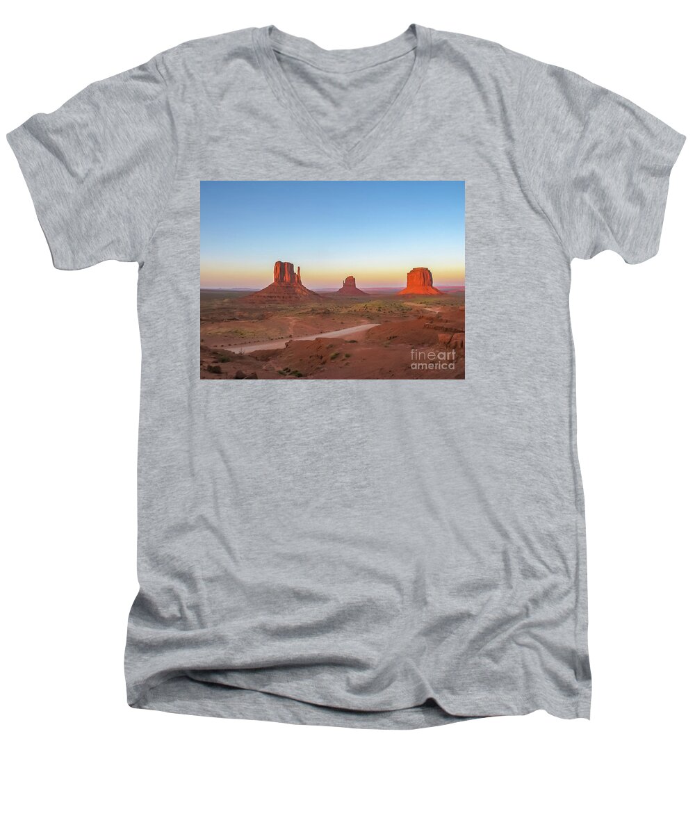 American Men's V-Neck T-Shirt featuring the photograph Monument Valley #2 by Benny Marty