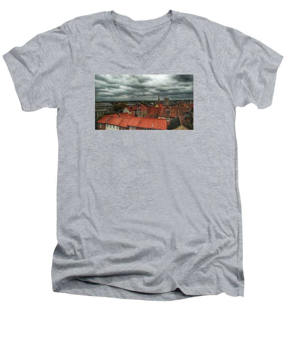Clouds Men's V-Neck T-Shirt featuring the photograph Norwich #2 by Pedro Fernandez