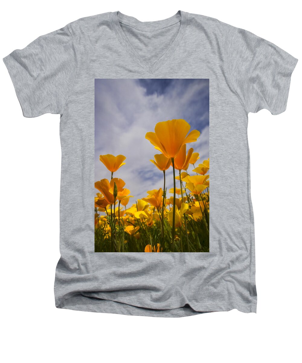 Poppies Men's V-Neck T-Shirt featuring the photograph Springtime Poppies #3 by Saija Lehtonen