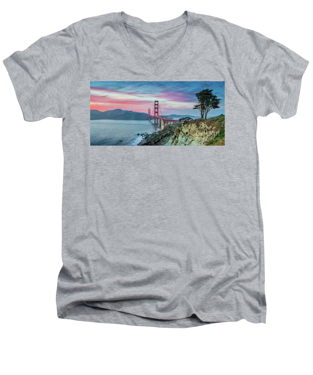 America Men's V-Neck T-Shirt featuring the photograph The Golden Gate #2 by JR Photography