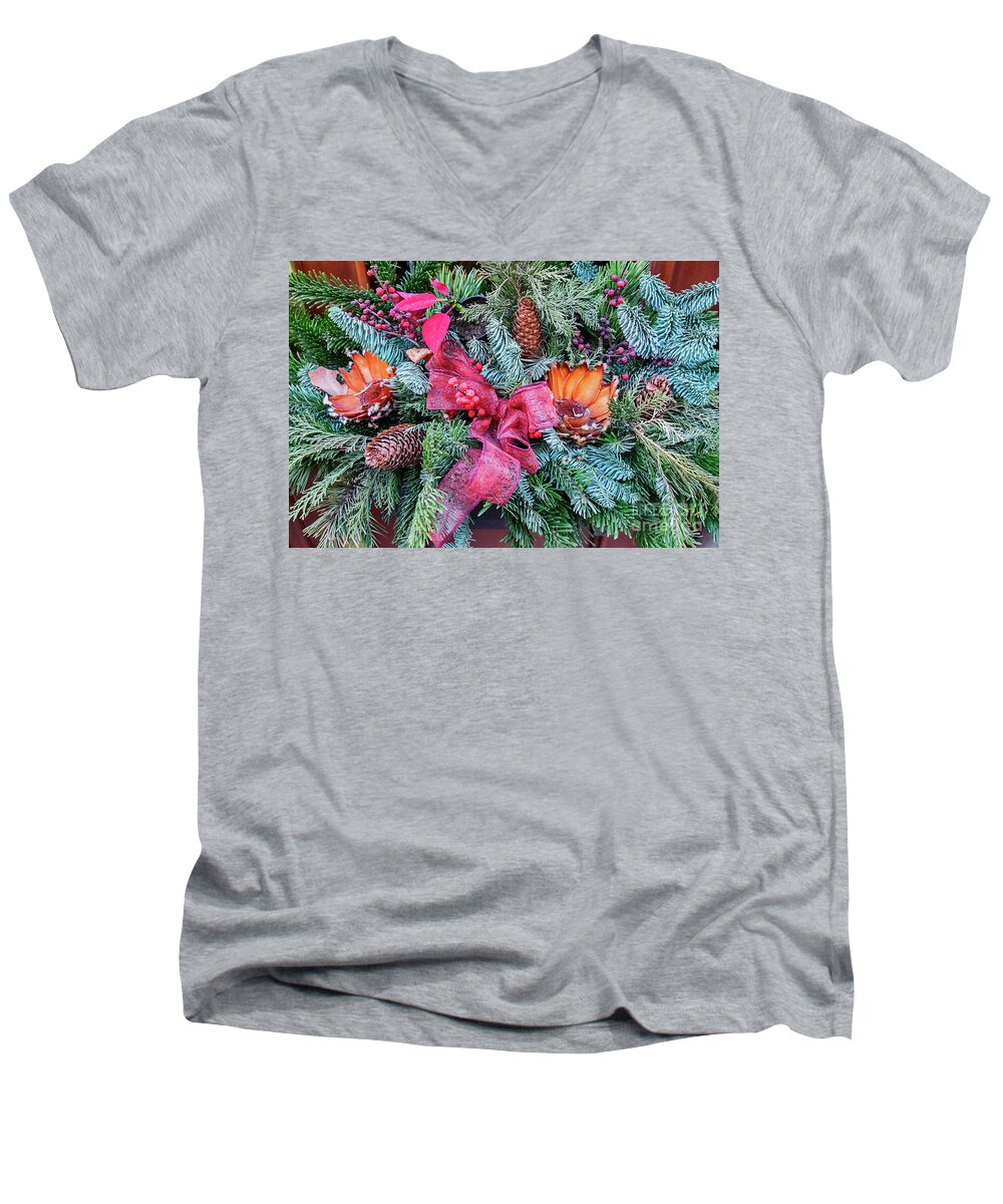 Art Men's V-Neck T-Shirt featuring the photograph Traditional Winter Decoration #2 by Ariadna De Raadt