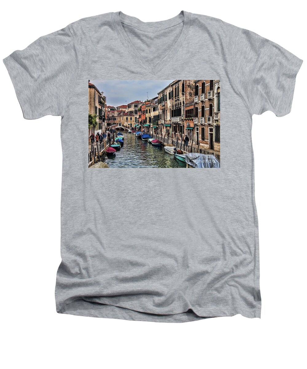Venice Men's V-Neck T-Shirt featuring the photograph Venice #2 by Shirley Mangini