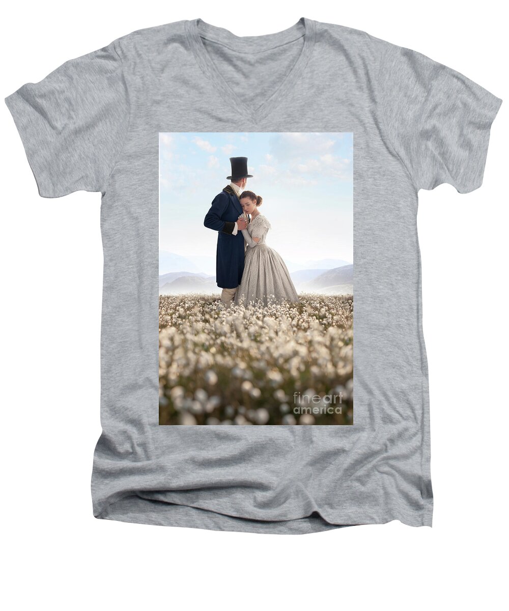 Victorian Men's V-Neck T-Shirt featuring the photograph Victorian Couple #24 by Lee Avison