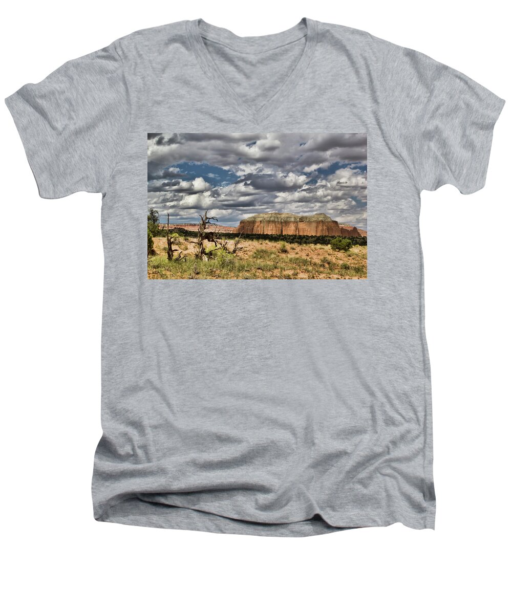 Capitol Reef National Park Men's V-Neck T-Shirt featuring the photograph Capitol Reef National Park Catherdal Valley #25 by Mark Smith