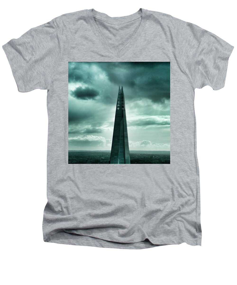 London Men's V-Neck T-Shirt featuring the photograph The Shard #4 by Joshua Miranda