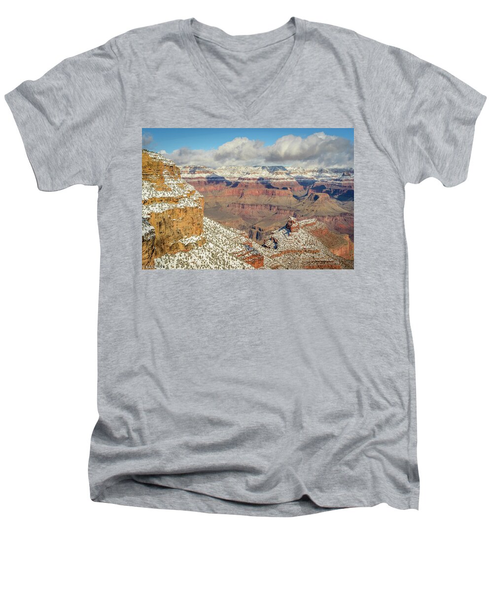 Grand Canyon Men's V-Neck T-Shirt featuring the photograph Grand Canyon #9 by Mike Ronnebeck