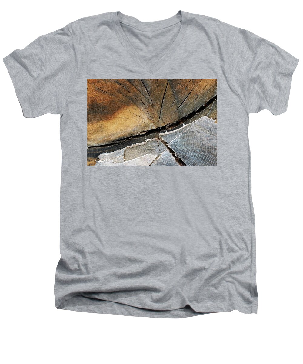 12.28.16_a Men's V-Neck T-Shirt featuring the photograph A Dead Tree by Dorin Adrian Berbier