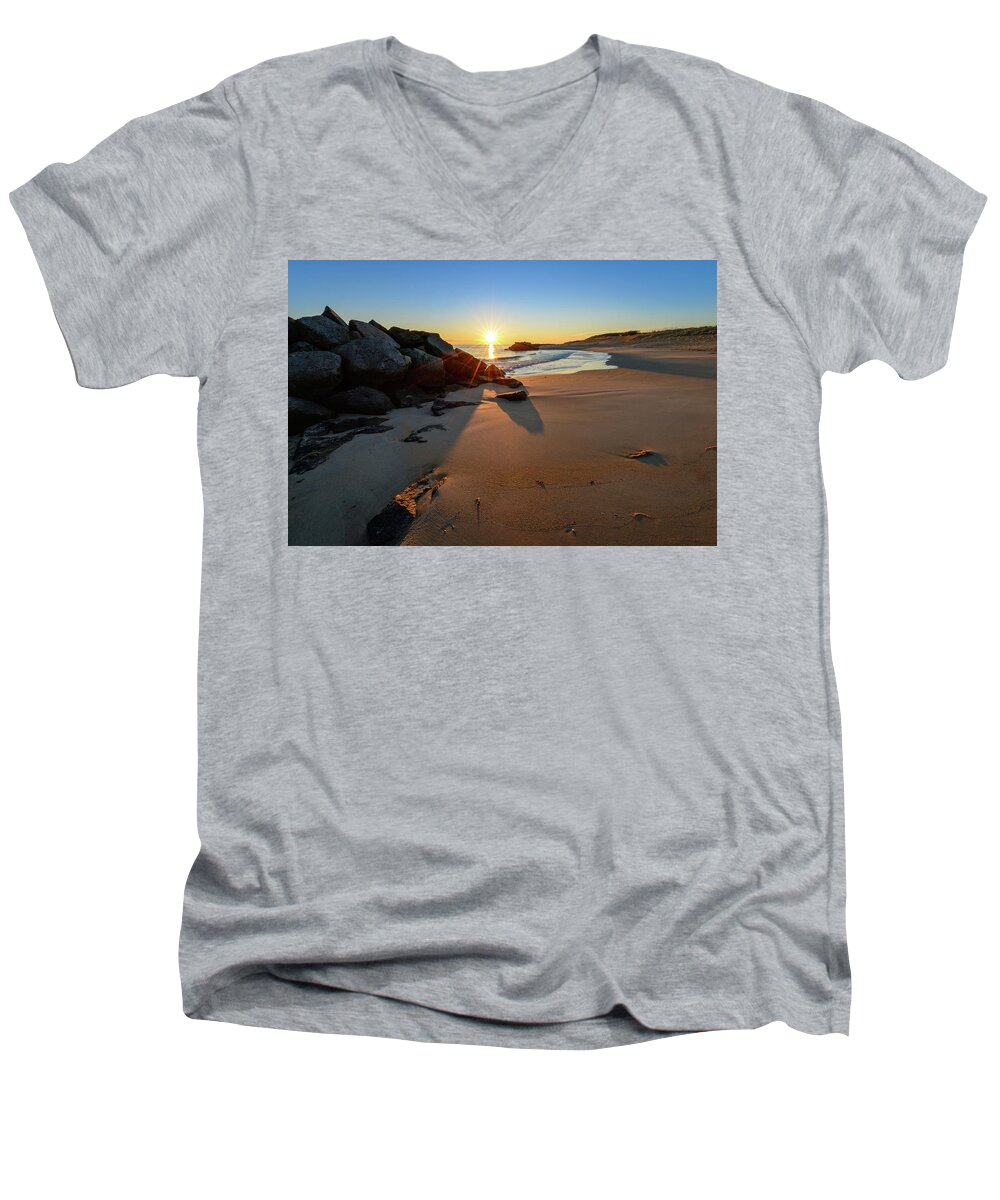 Landscape Men's V-Neck T-Shirt featuring the photograph A New Dawn by Michael Scott