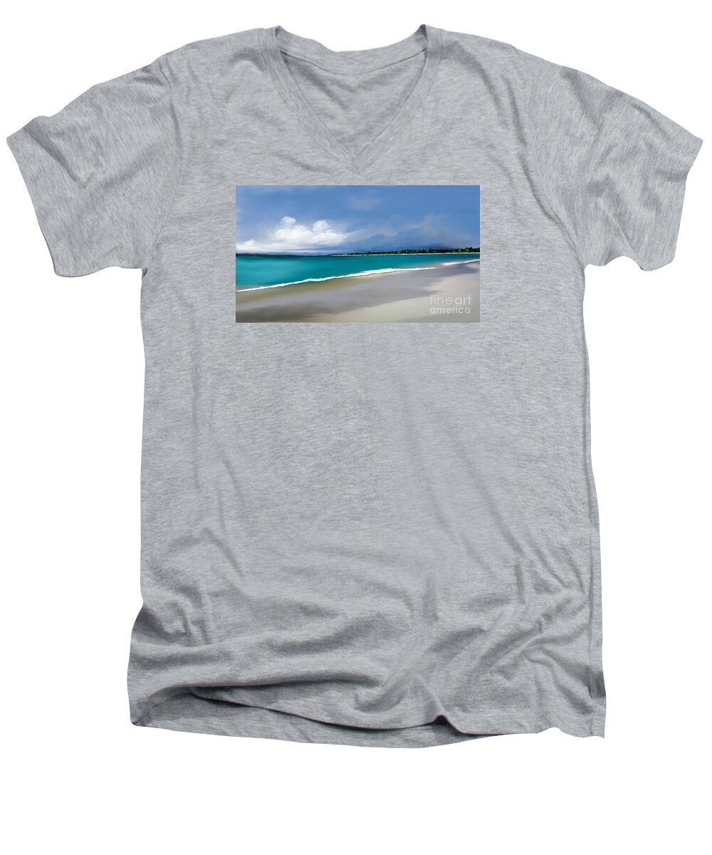 Anthony Fishburne Men's V-Neck T-Shirt featuring the digital art A Summer day by Anthony Fishburne