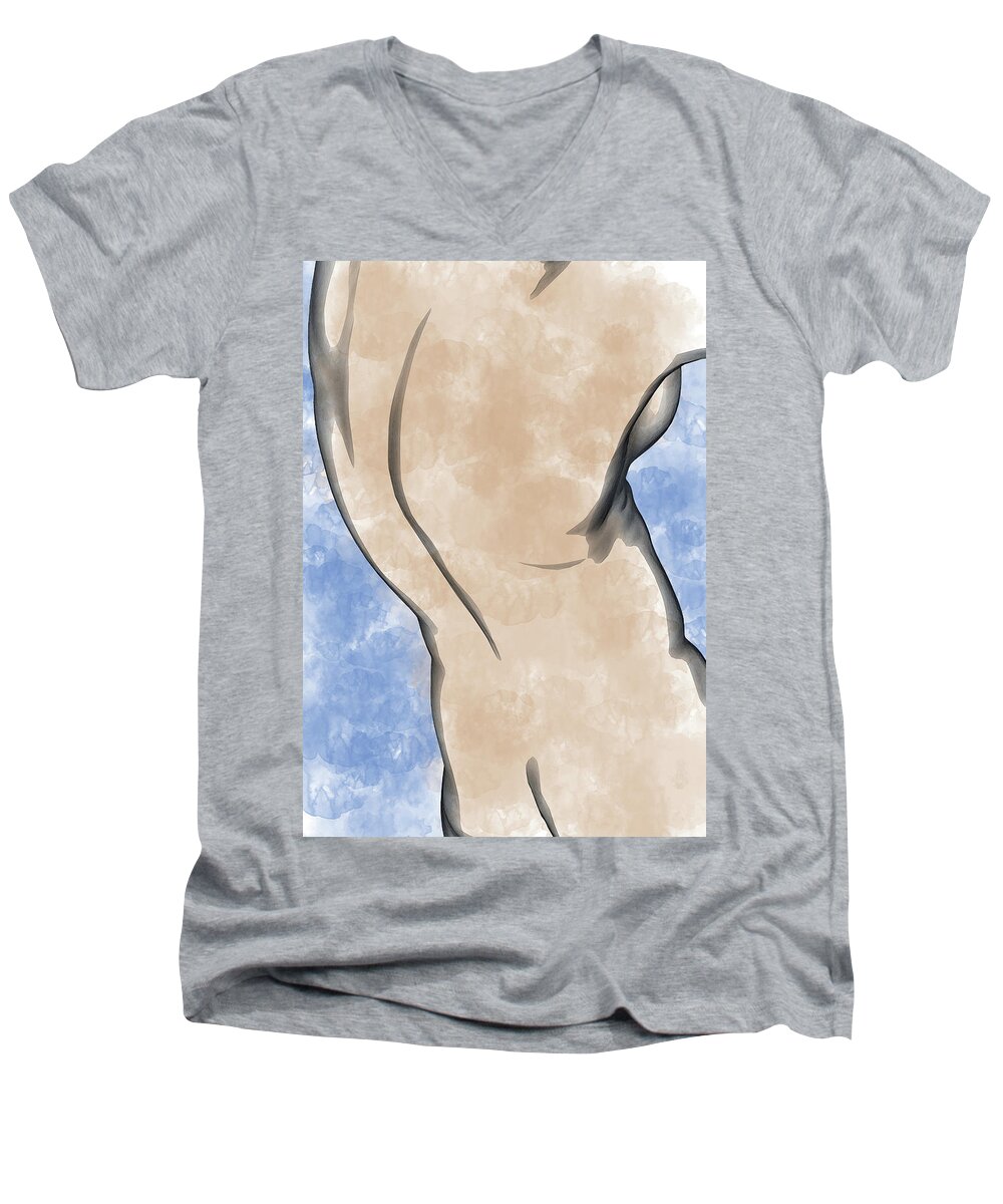 Man Men's V-Neck T-Shirt featuring the digital art A Torso by Peter J Sucy