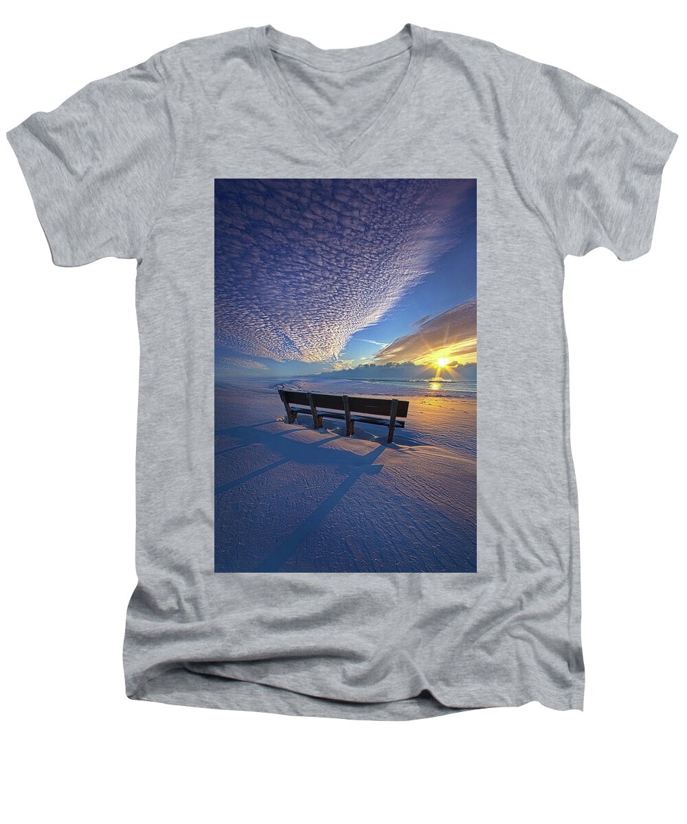 Journey Men's V-Neck T-Shirt featuring the photograph A Whole World In Front Of Us by Phil Koch