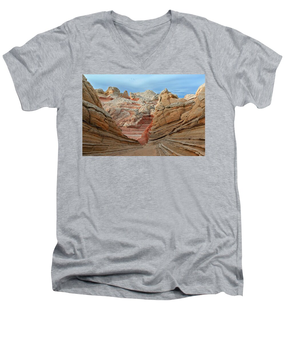 White Pocket Men's V-Neck T-Shirt featuring the photograph A World in Turmoil by Ralf Rohner