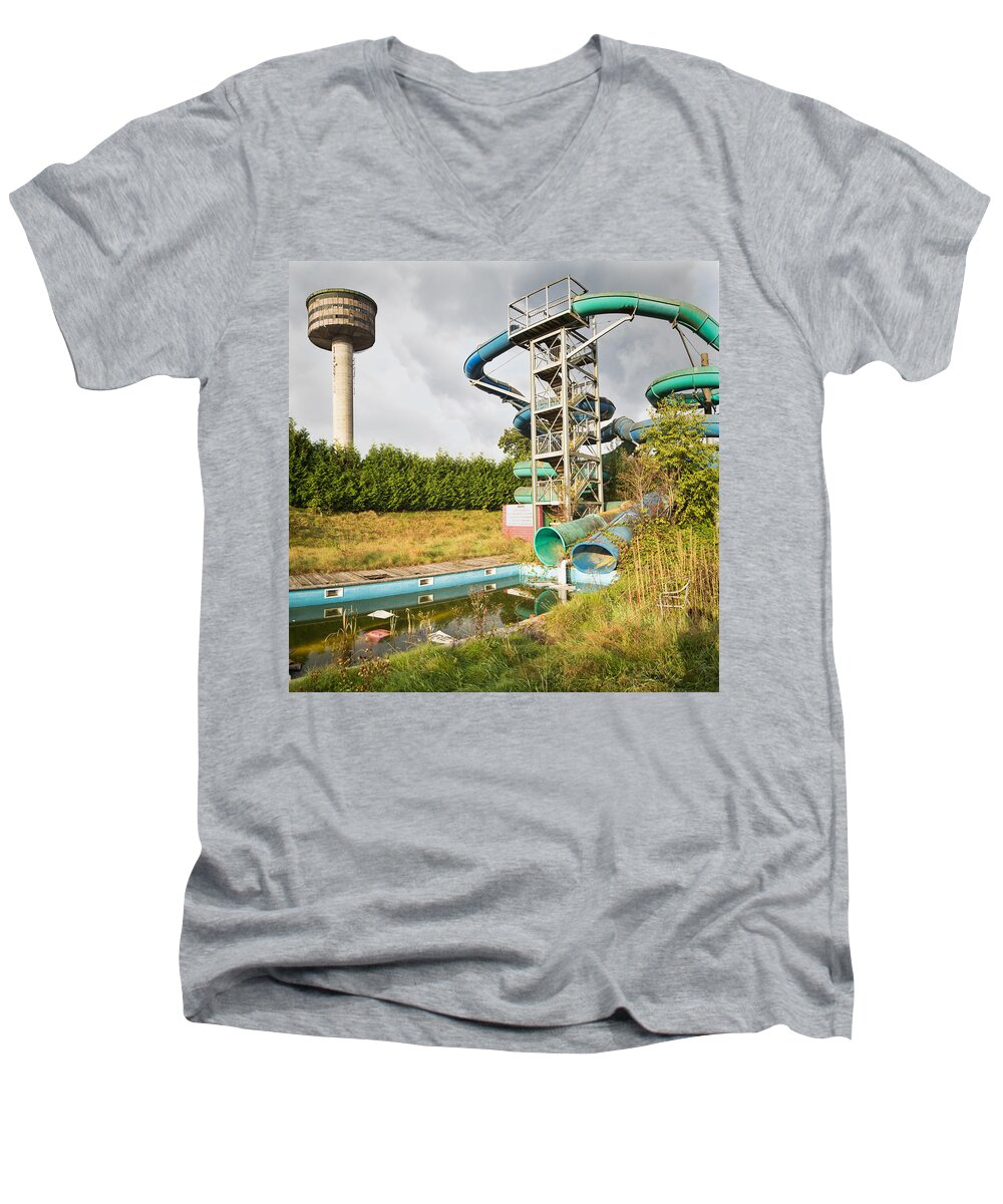 Belgium Men's V-Neck T-Shirt featuring the photograph abandoned swimming pool - Urban exploration by Dirk Ercken