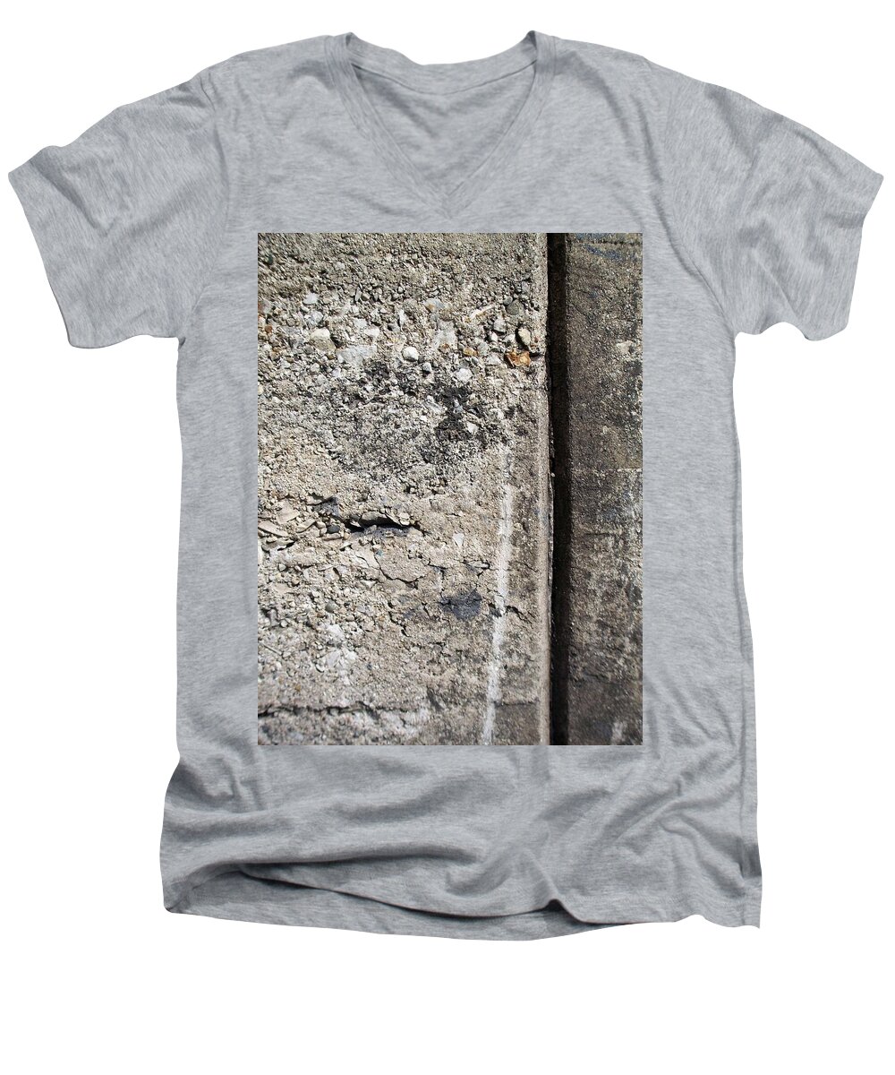 Industrial. Urban Men's V-Neck T-Shirt featuring the photograph Abstract Concrete 16 by Anita Burgermeister